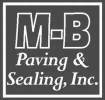 M-B Paving & Sealing, Inc. logo in white on dark background