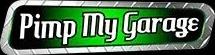 "Pimp My Garage" logo in a green and silver rounded rectangle. White text on a black background.