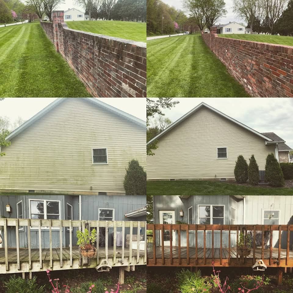 Before and after pressure washing service