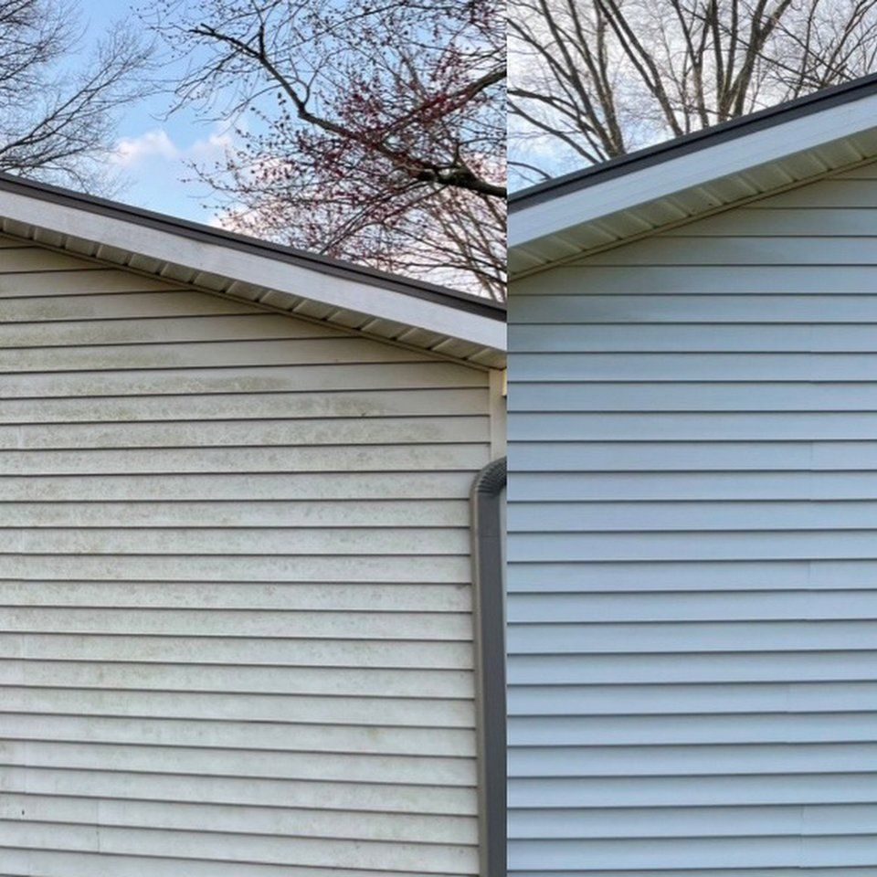 Before and after pressure washing service