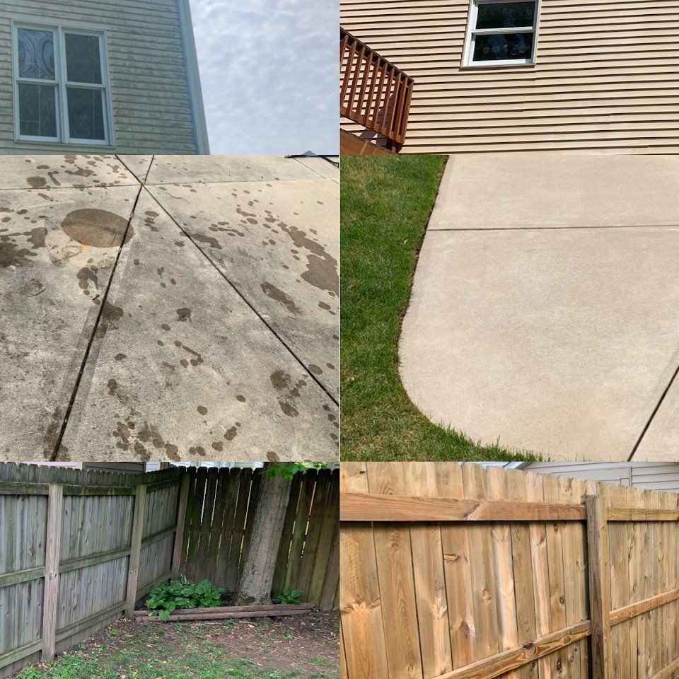 Before and after pressure washing service