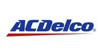 The blue ACDelco logo with a horizontal red line beneath it on a white background.