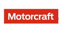 The red rectangular logo for Motorcraft, featuring the brand name in white, sans-serif font.