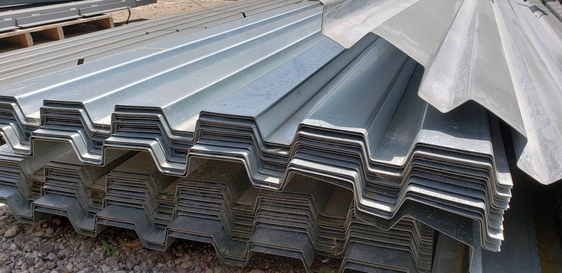 A bunch of metal sheets are stacked on top of each other