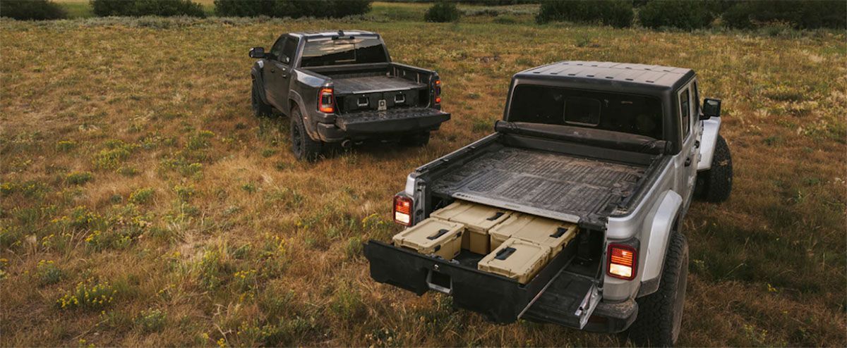 Two trucks with drawers and slide-outs