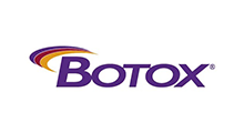 Botox logo in purple with an orange swoosh above the wordmark