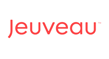 Jeveau logo in red lowercase letters on a white background