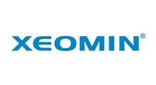 Xeomin logo in blue on a white background