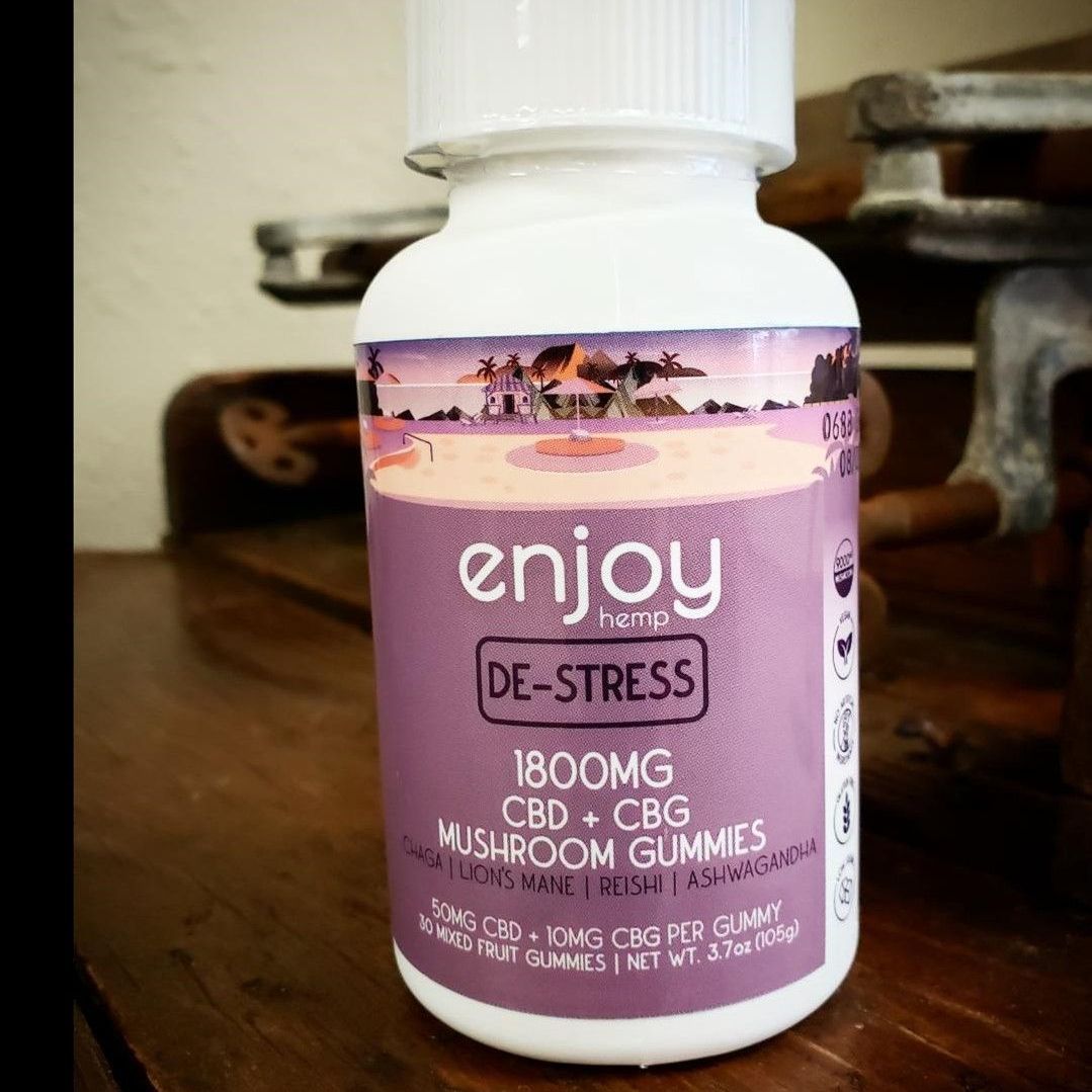 Enjoy De-Stress Gummies at Rustic Oils