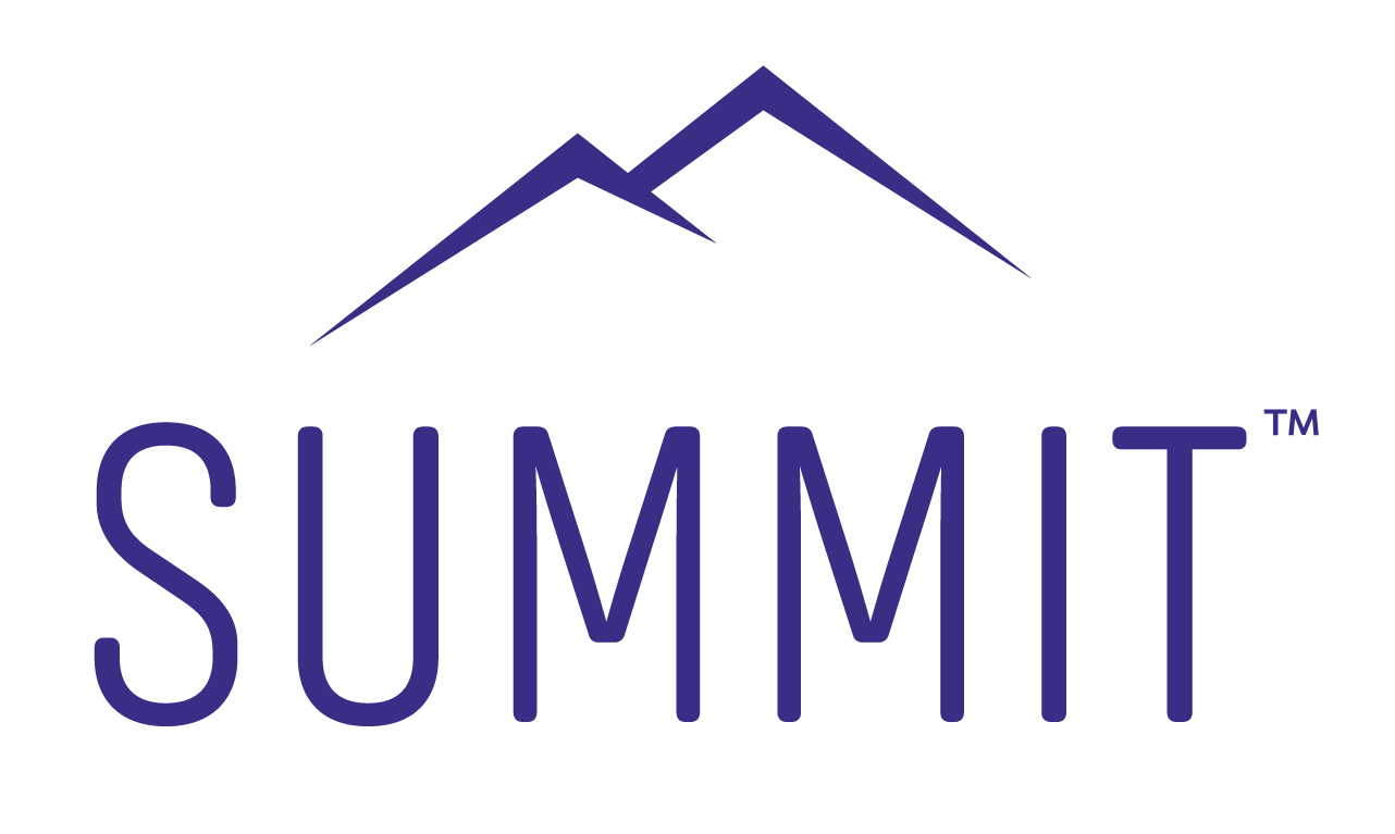 Logo: Purple mountain peaks above the word