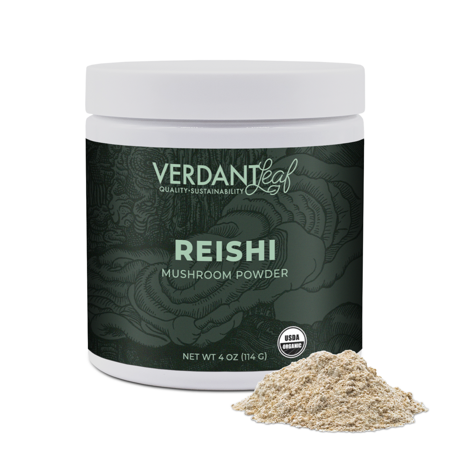 Verdant Leaf Reishi Powder on a white background