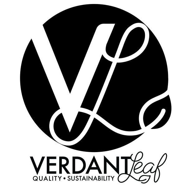 Logo for Verdant Leaf: white