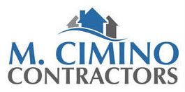 M. Cimino Contractors logo in blue and gray with house and chimney graphic