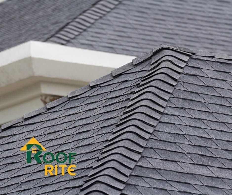 Dark gray shingled roof