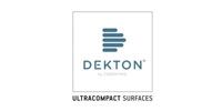 The dekton ultra compact surfaces logo is on a white background.
