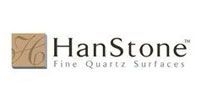 The hanstone fine quartz surfaces logo is on a white background.