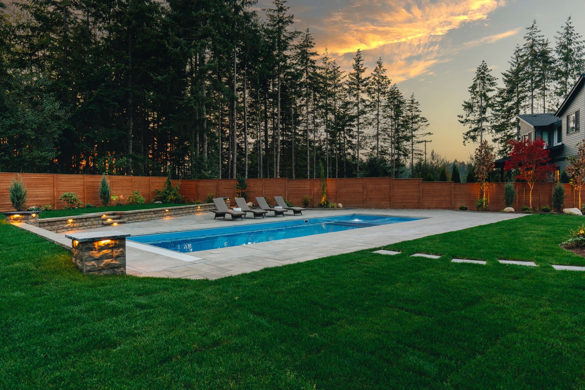 A stunning pool area design of the Adam project