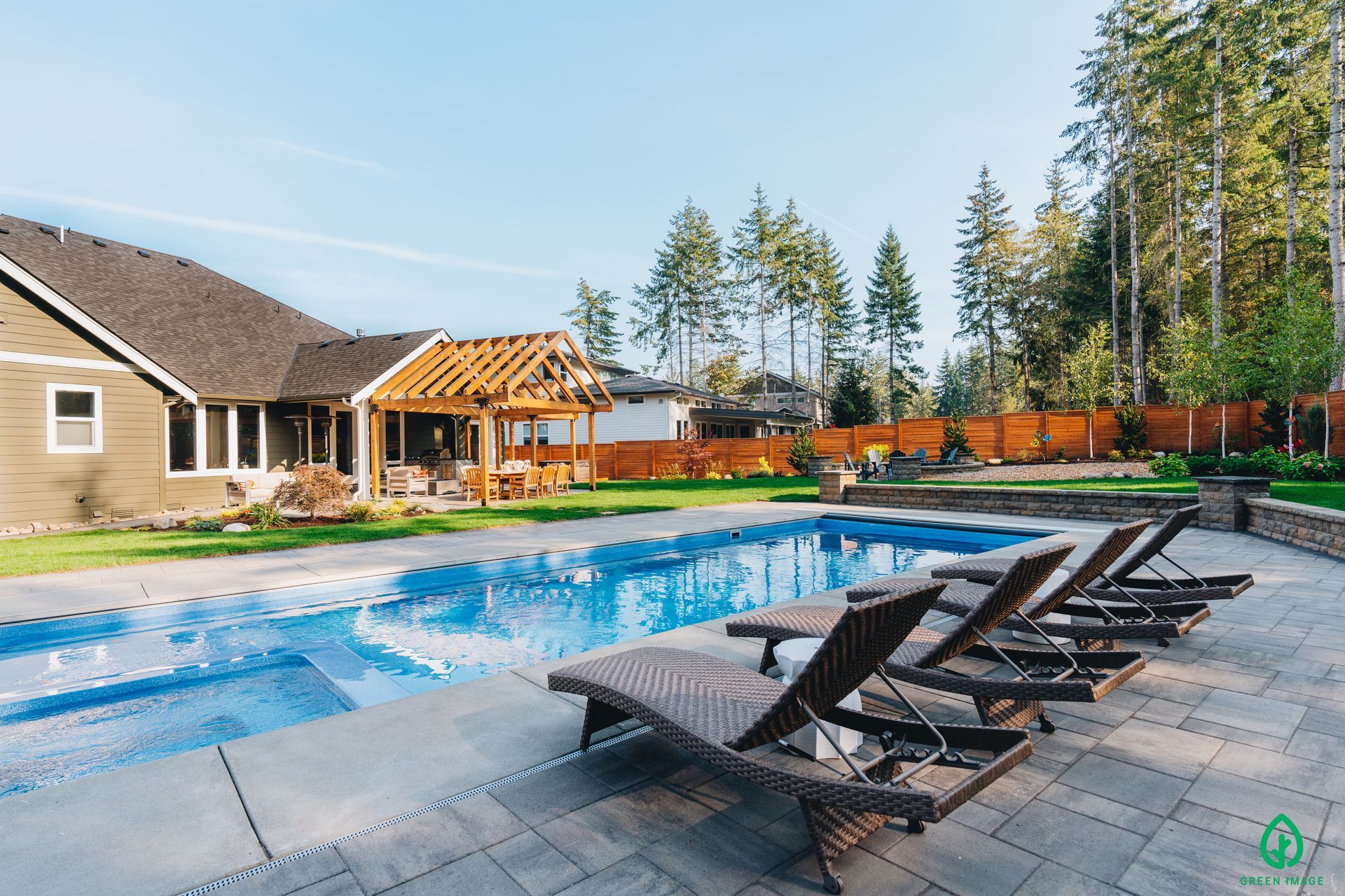 A beautiful pool area design of the Adam project