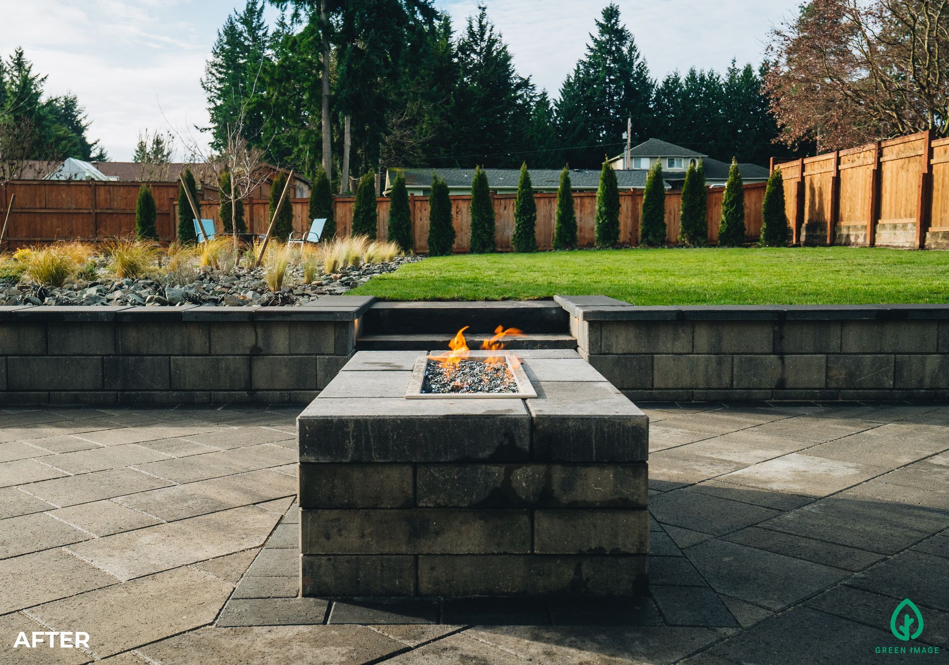 A good-looking fire pit of the Lewis project