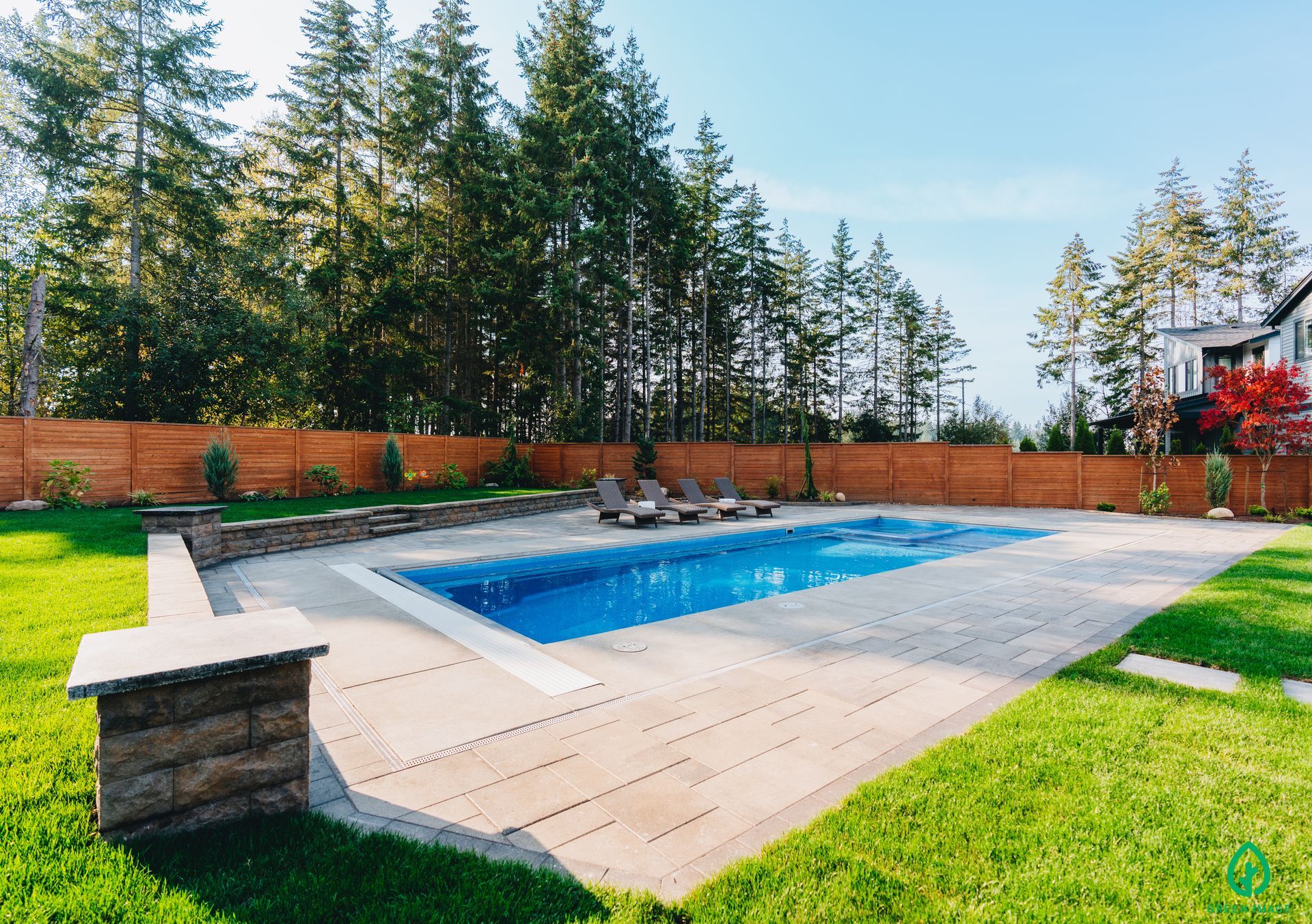 A charismatic pool area design of the Adam project