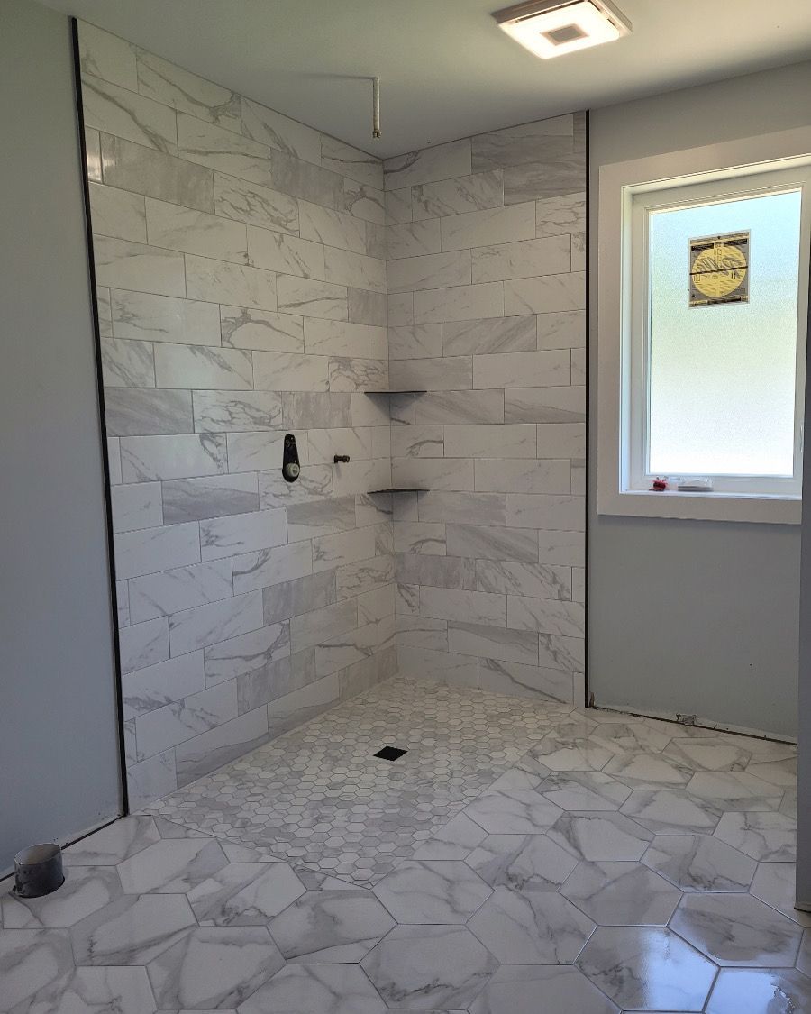 Bathroom tile flooring