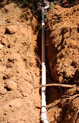 A water pipe under the ground