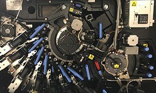 Closeup shot of printing machine