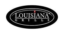 Logo for Louisiana Grills: Black oval with white border, 