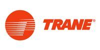 Trane logo: Orange circle with horizontal lines and the word 