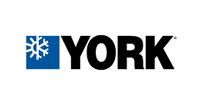 York logo with a snowflake symbol on a blue square next to the brand name in black text.
