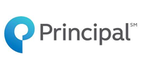 Logo of Principal financial group. Blue and white circular shape with the word