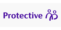 Protective logo: Purple text with two connected figure icons.