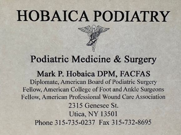 Hobaica Podiatry Business Card