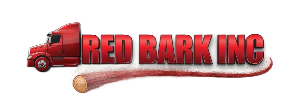 Red logo with a red semi-truck icon, "RED BARK INC," and a red curved line.