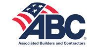 The Associated Builders and Contractors (ABC) logo featuring the letters ABC in blue topped with a stylized American flag.