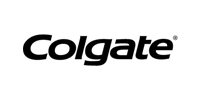The colgate logo is black and white on a white background.