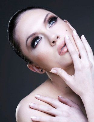 Female model with makeup