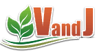 Logo: "V and J" in orange text with a green leaf and curved green lines.