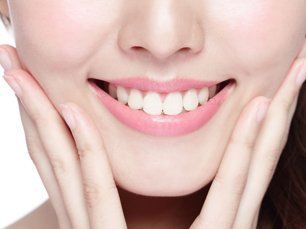 Woman's white teeth