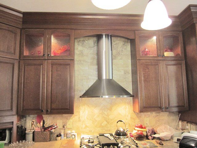 Wood cabinets