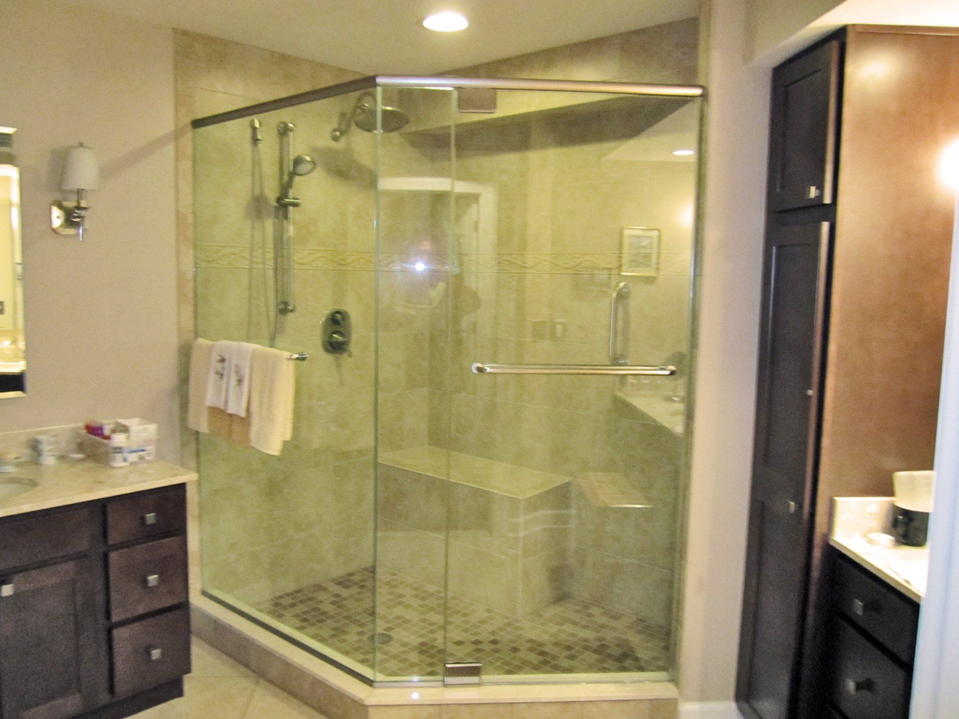 Glass shower enclosure