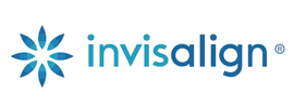 Invisalign logo: blue flower icon next to the word 