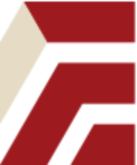 Red and tan geometric logo with three vertical bars and a slanted upper corner.