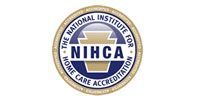 NIHCA circular logo in blue, gold, and white for home care accreditation