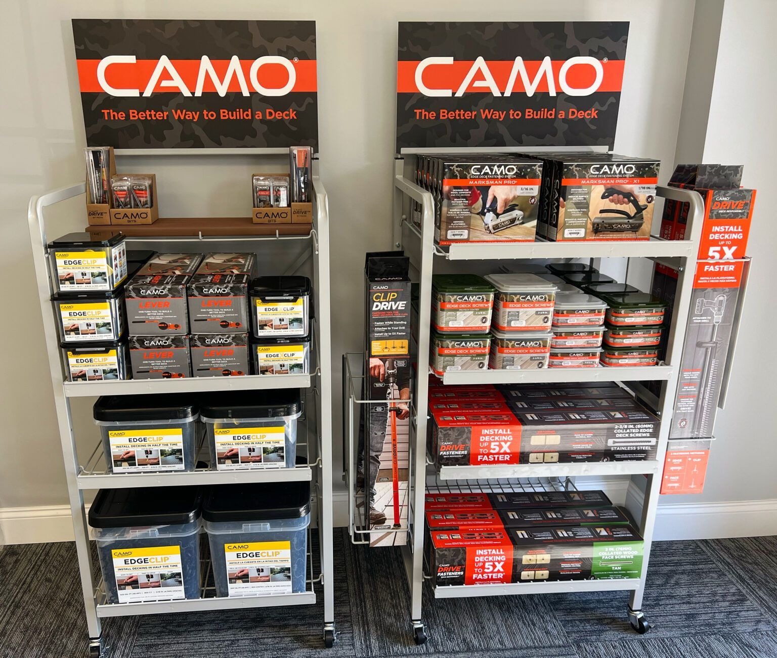 A display of camo products in a store