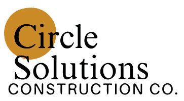 Circle Solutions Construction Co. logo with black text and an orange circle graphic