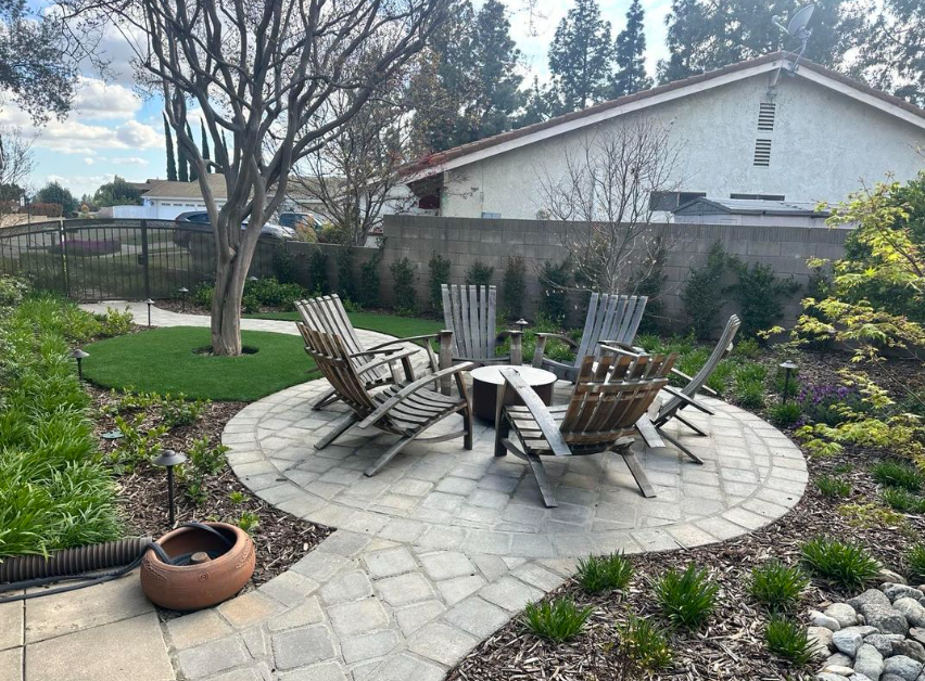 Backyard Landscape with seating area