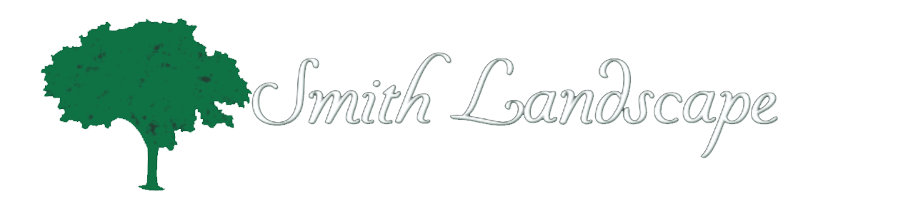 The logo for smith landscape shows a tree and the words smith landscape