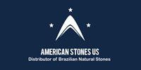 A logo for american stones us , a distributor of brazilian natural stones.