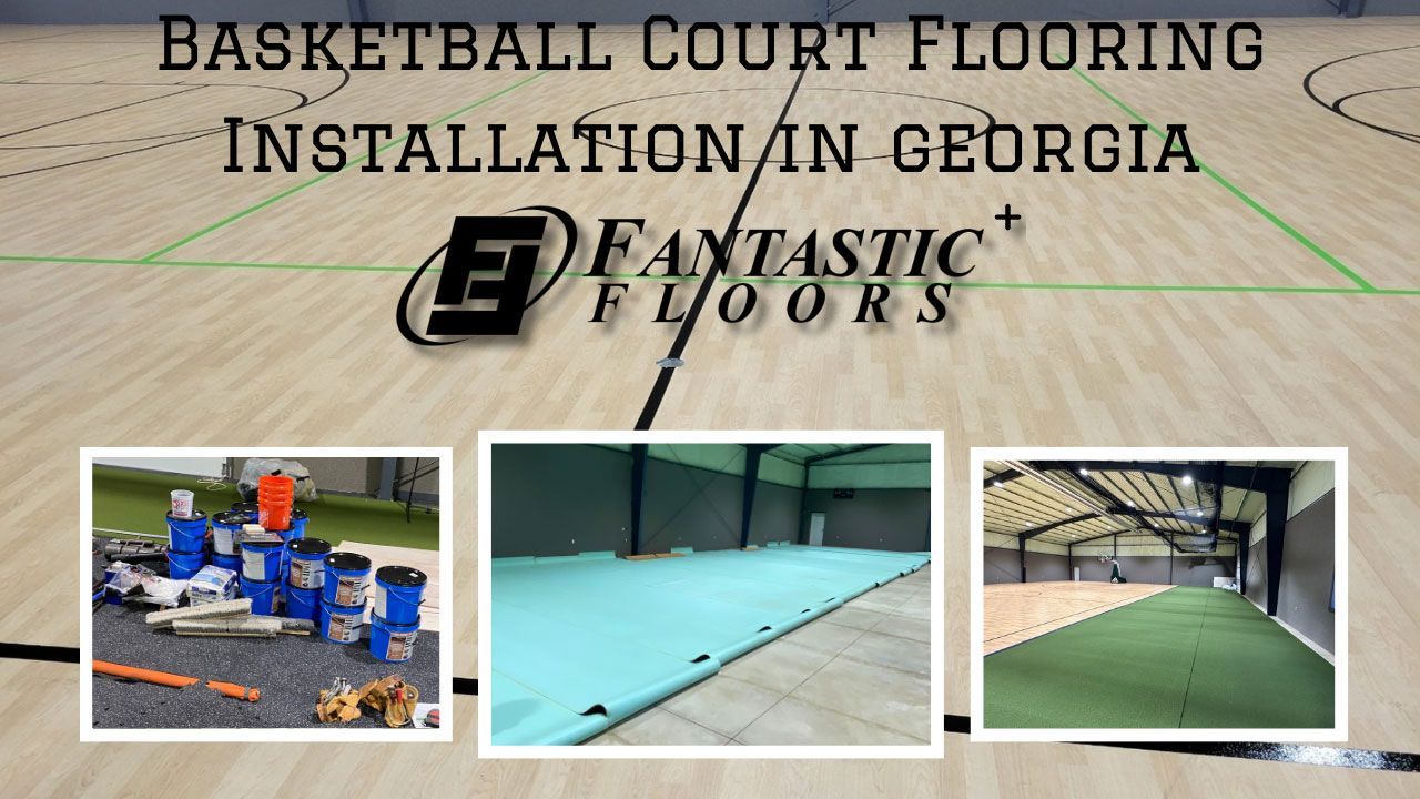 A basketball court flooring installation in georgia by fantastic floors